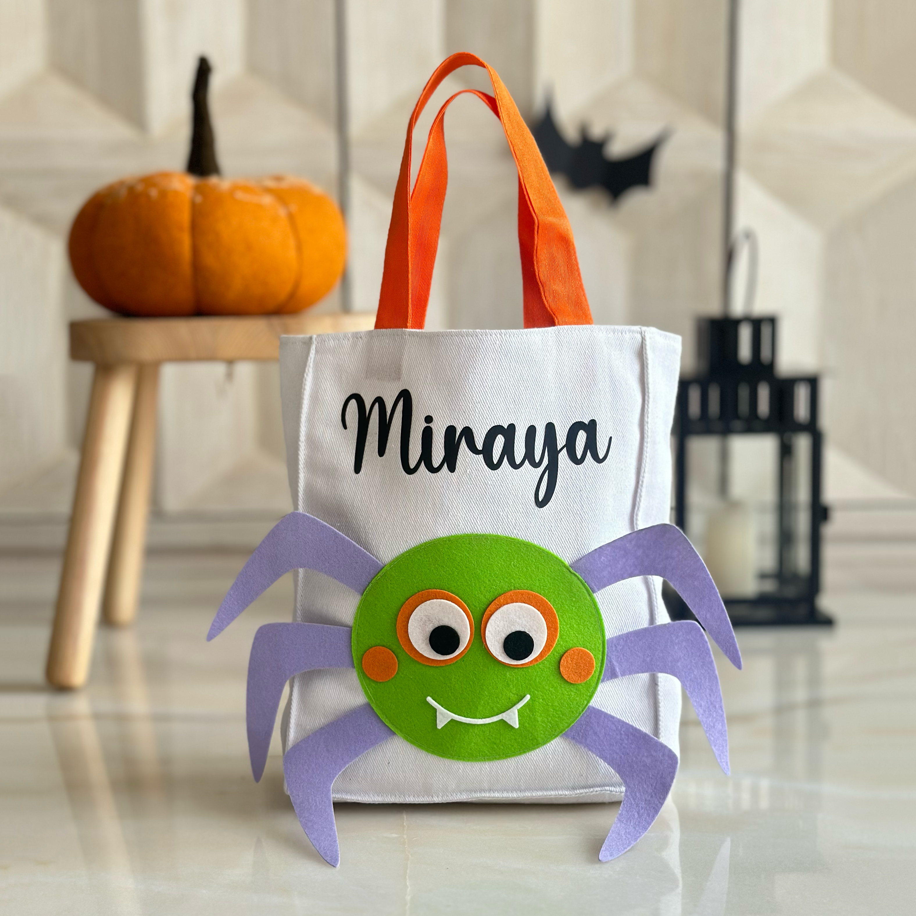 Spider Personalised Trick or Treat Bag