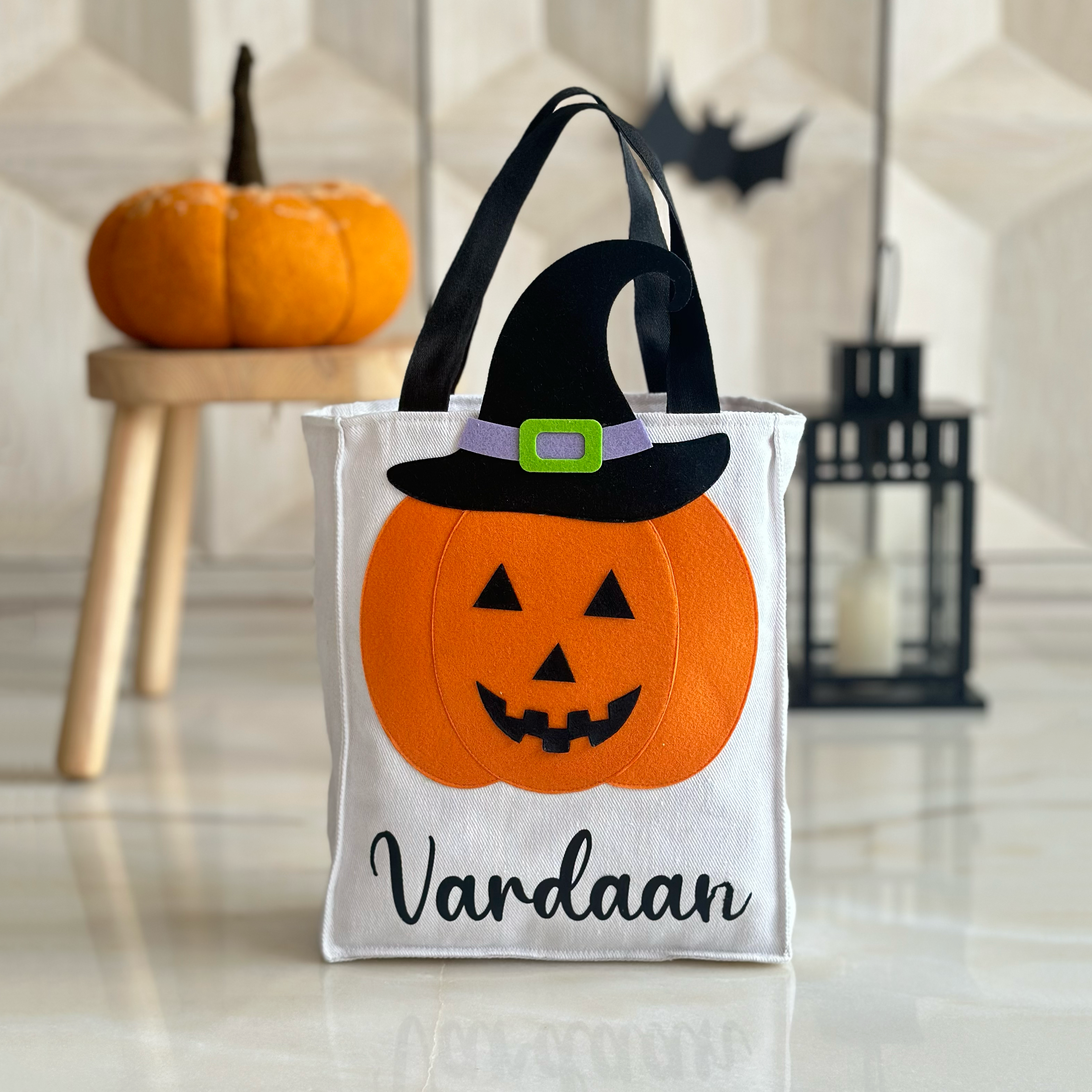Pumpkin Personalised Trick or Treat Bag