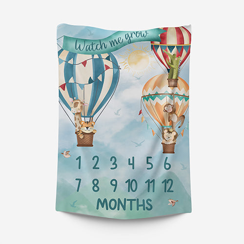 Baby Milestone Blanket - Hot Air Balloons