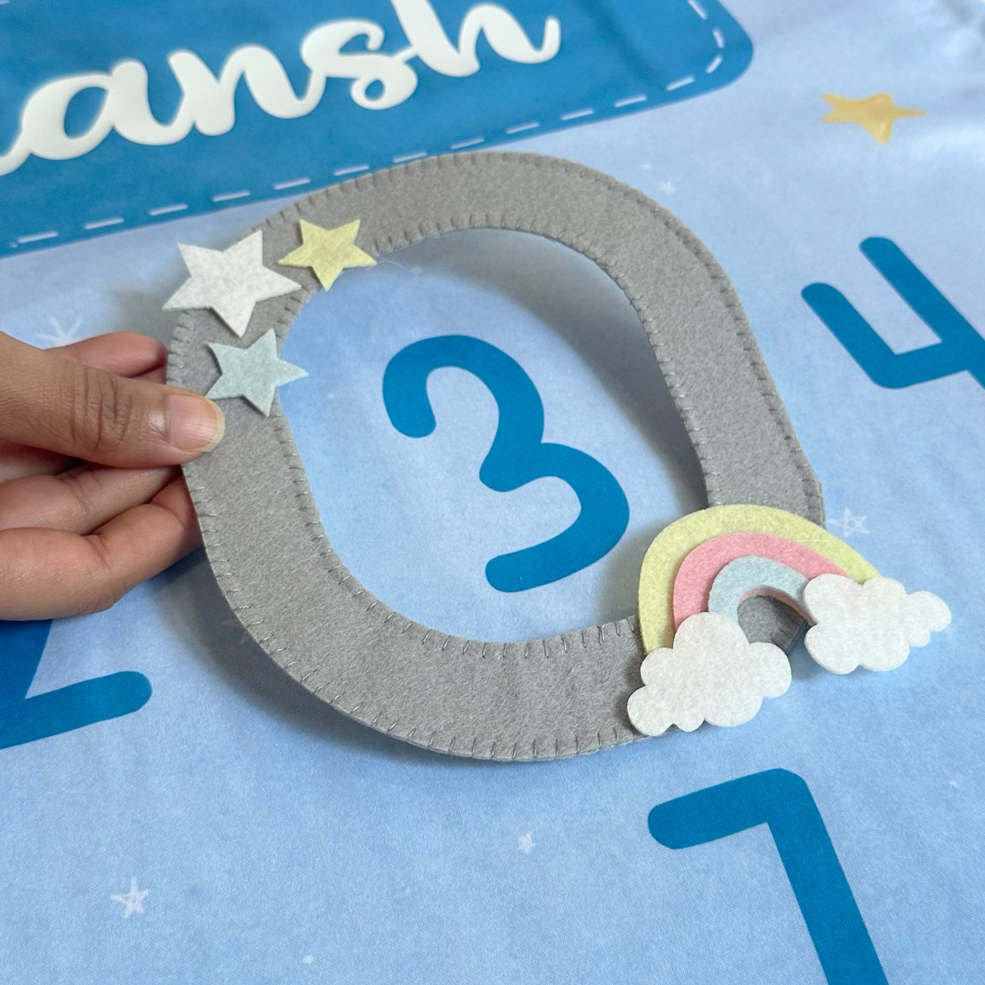 Baby Milestone Blanket - Sweet Dreams Blue