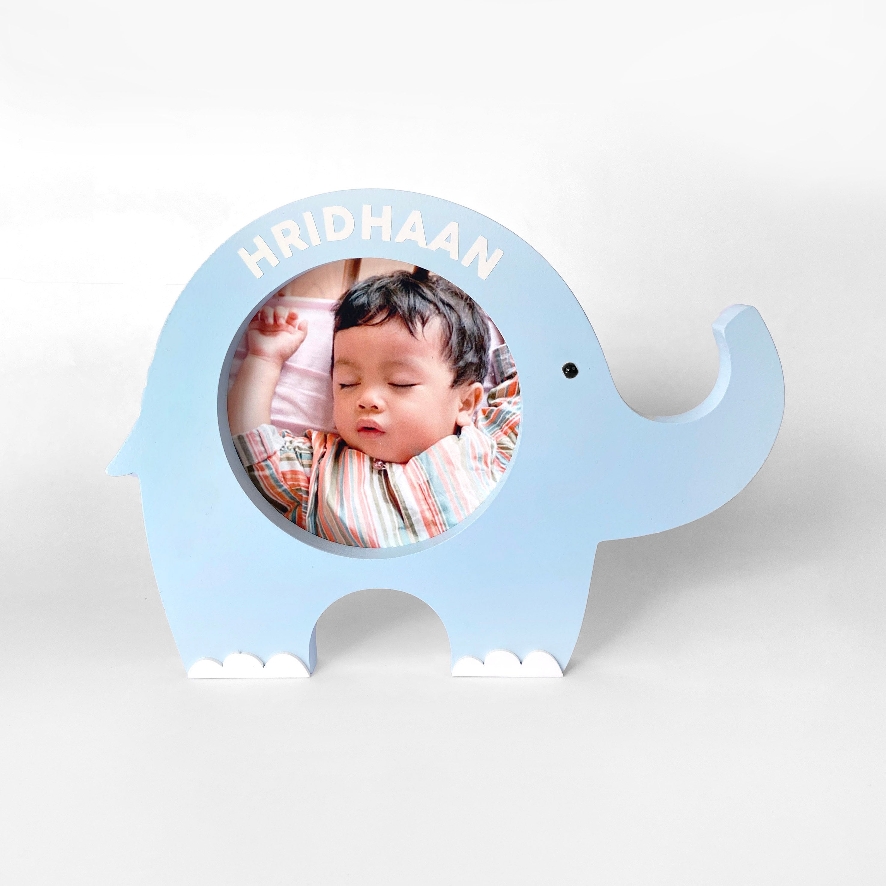 Personalised Baby  Elephant Photo Frame - Blue
