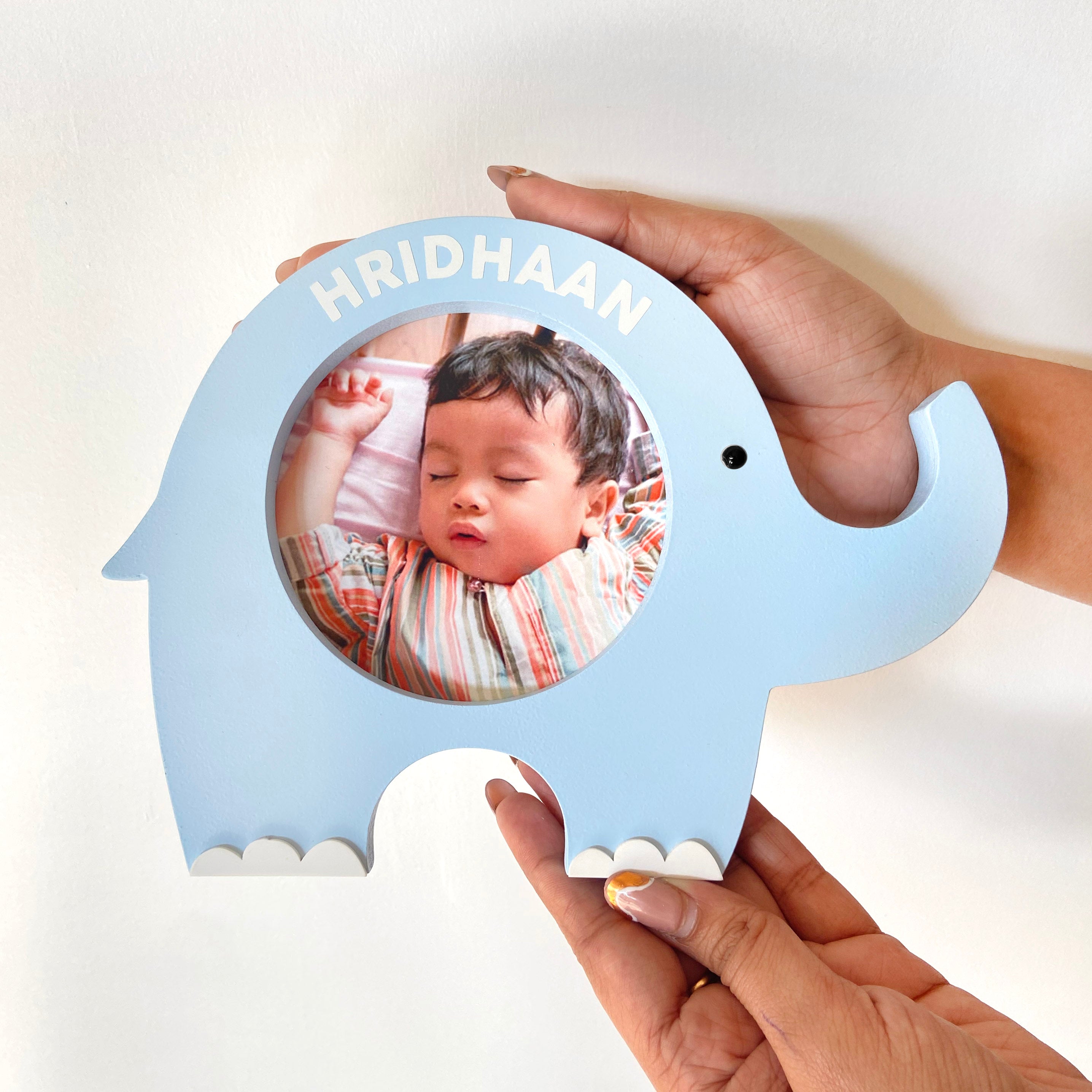 Personalised Baby  Elephant Photo Frame - Blue