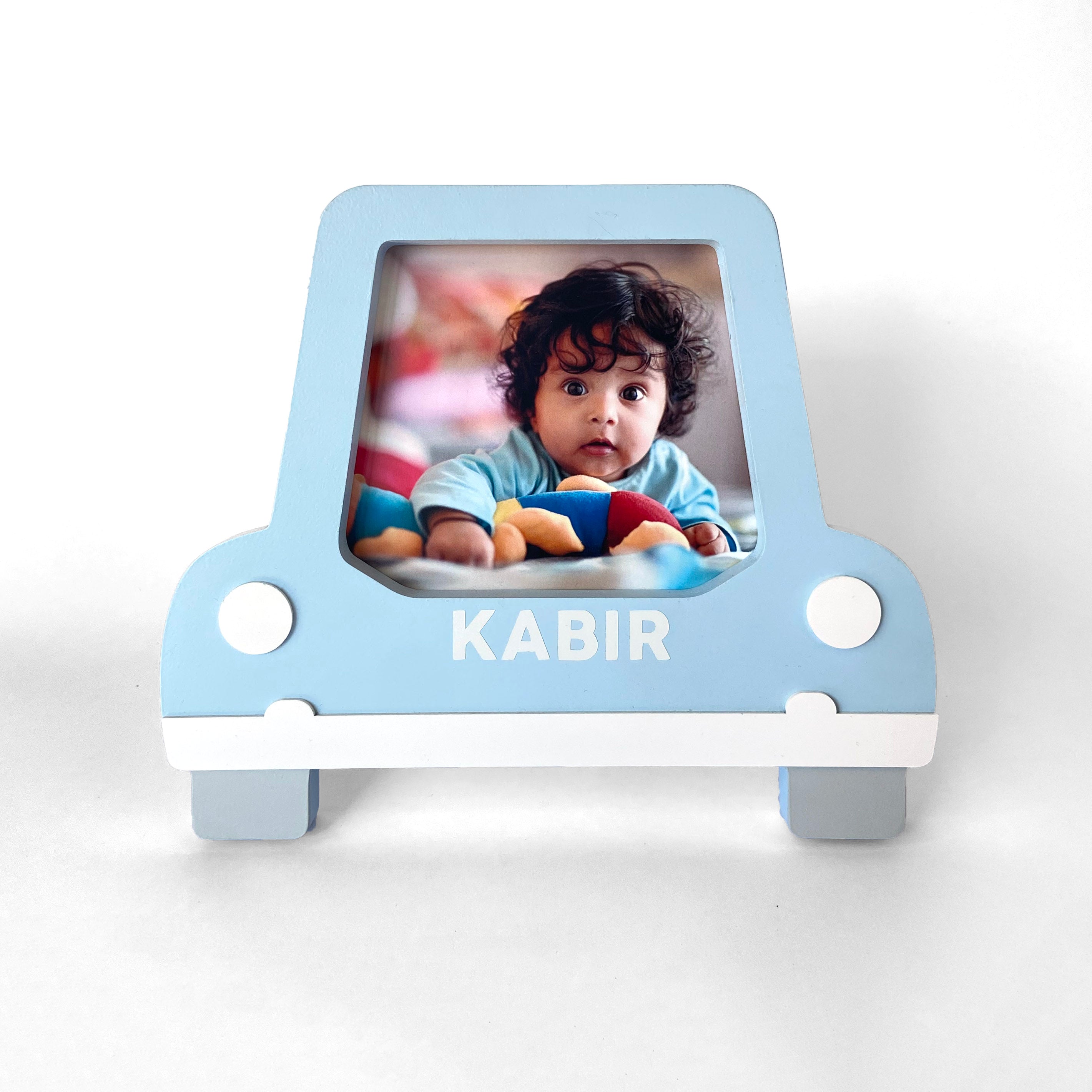 Personalised Baby Car Photo Frame - Blue