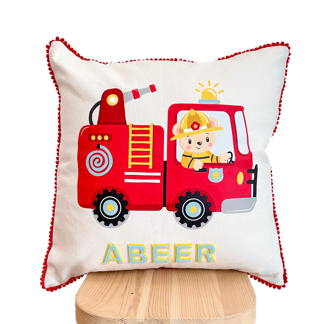 Throw Cushion - Little Red Fire Truck