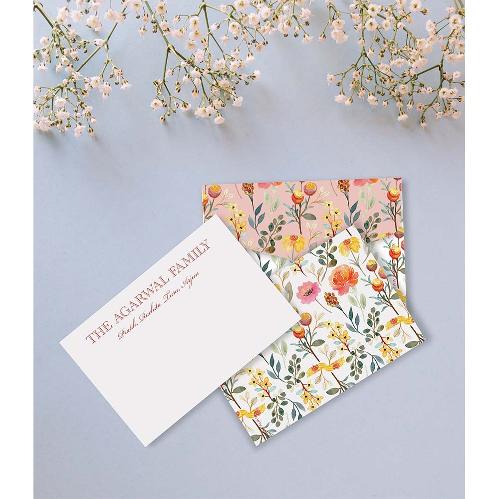 Family Card + Envelopes - Set of 25 Gardenia