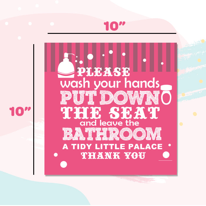 Girls Only Bathroom Frames For Wall (Set of 3)