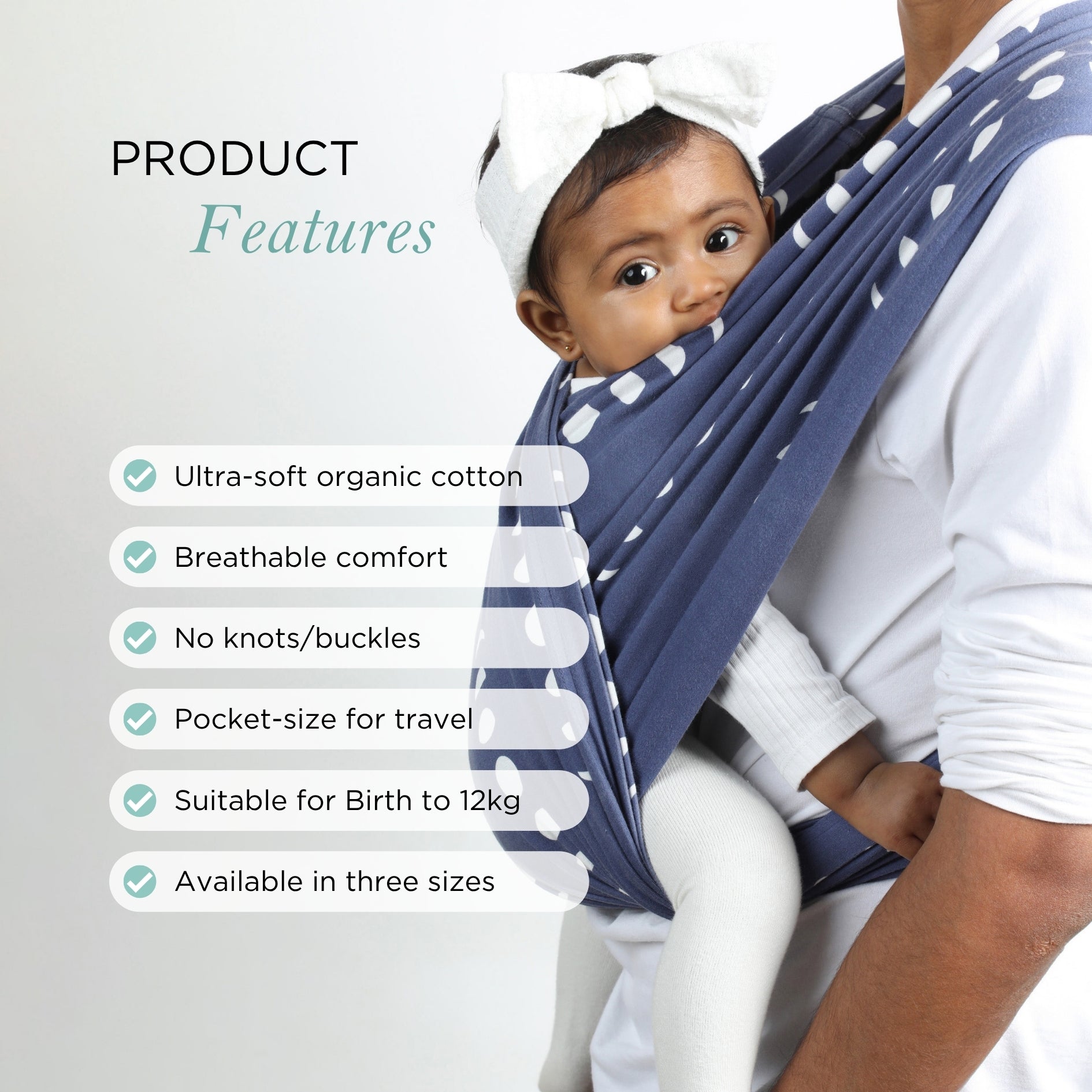 Masilo 'Godilo' Organic Cotton Baby Carrier - Leaf (From Birth to 12kgs)