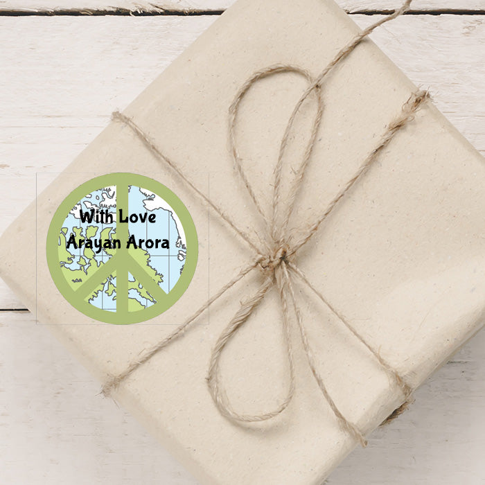Personalised Gift Sticker - Green Peace - Set of 60