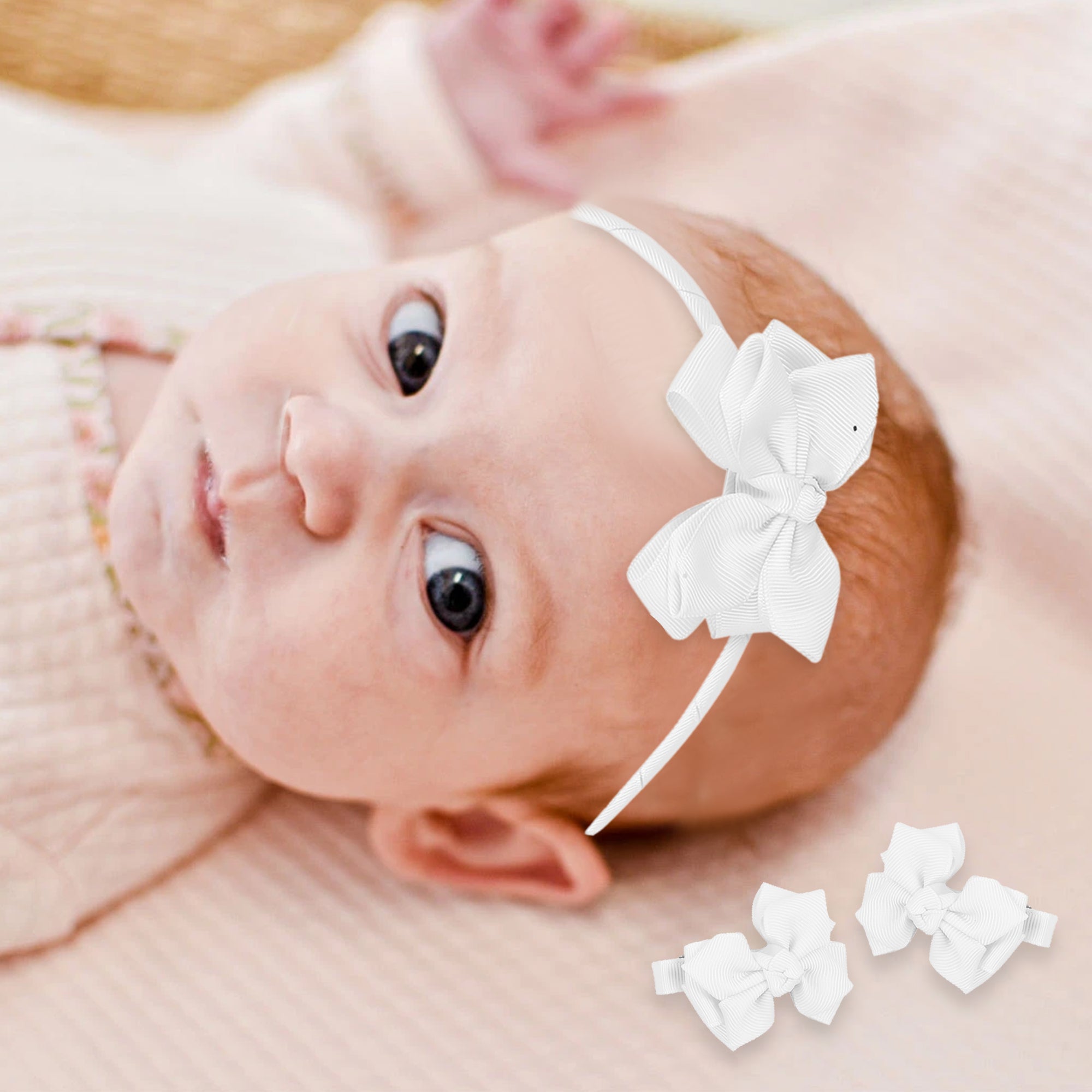 Plain White Headband Set - Baby Moo