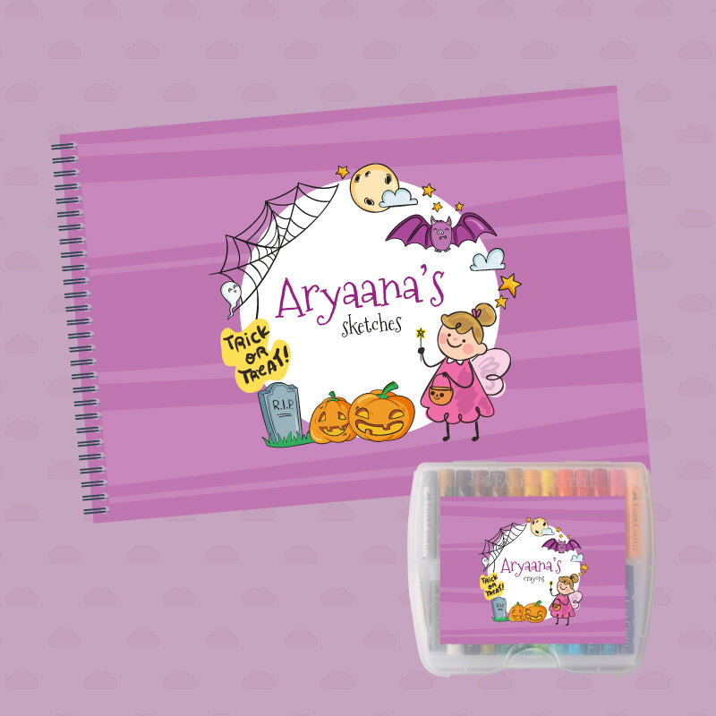 Halloween Art book & Crayon Combo
