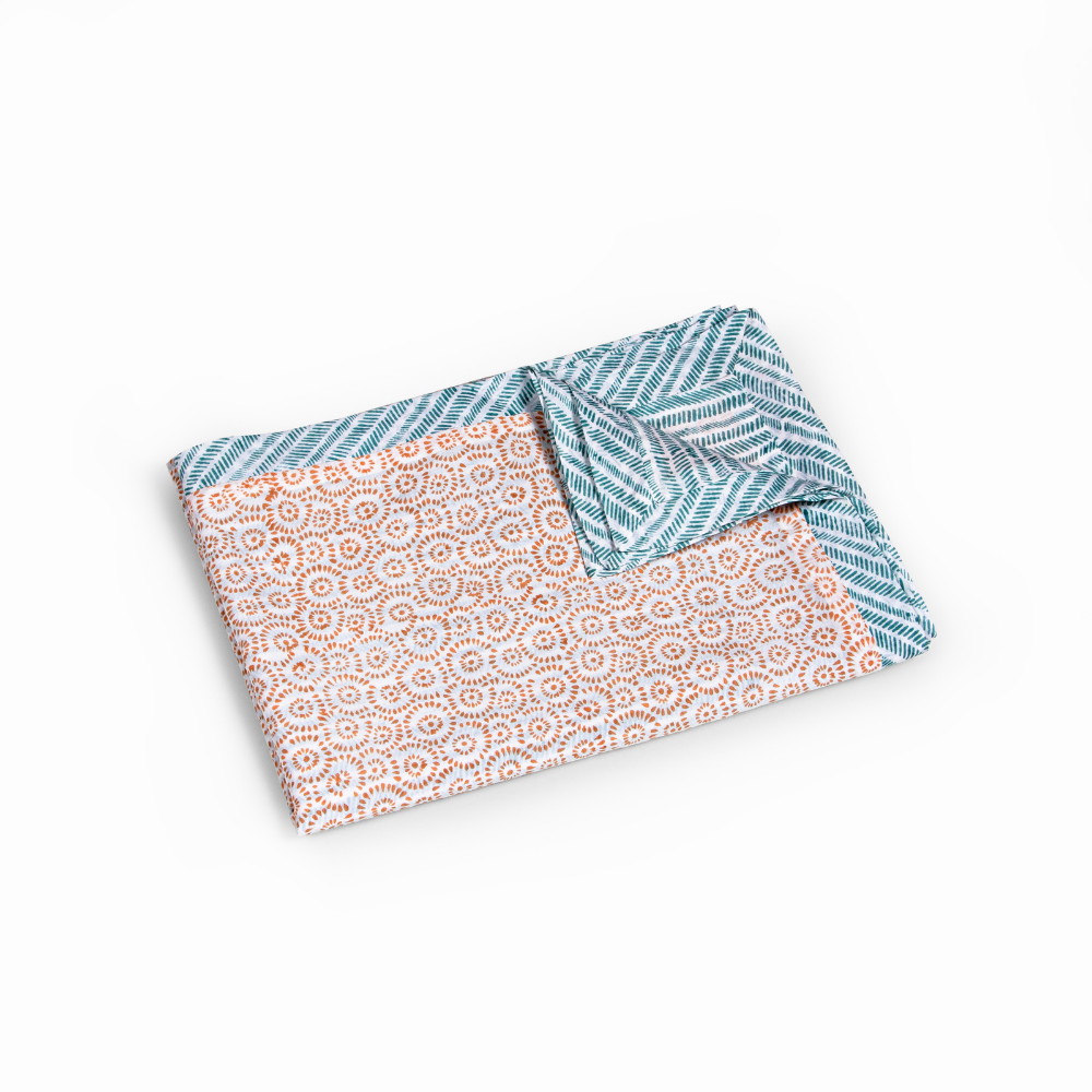 Hand Blockprinted Dohar Blanket For Kids – Marigold