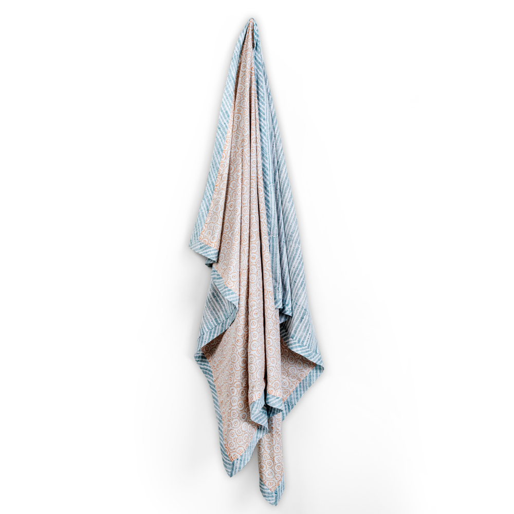 Hand Blockprinted Dohar Blanket For Kids – Marigold