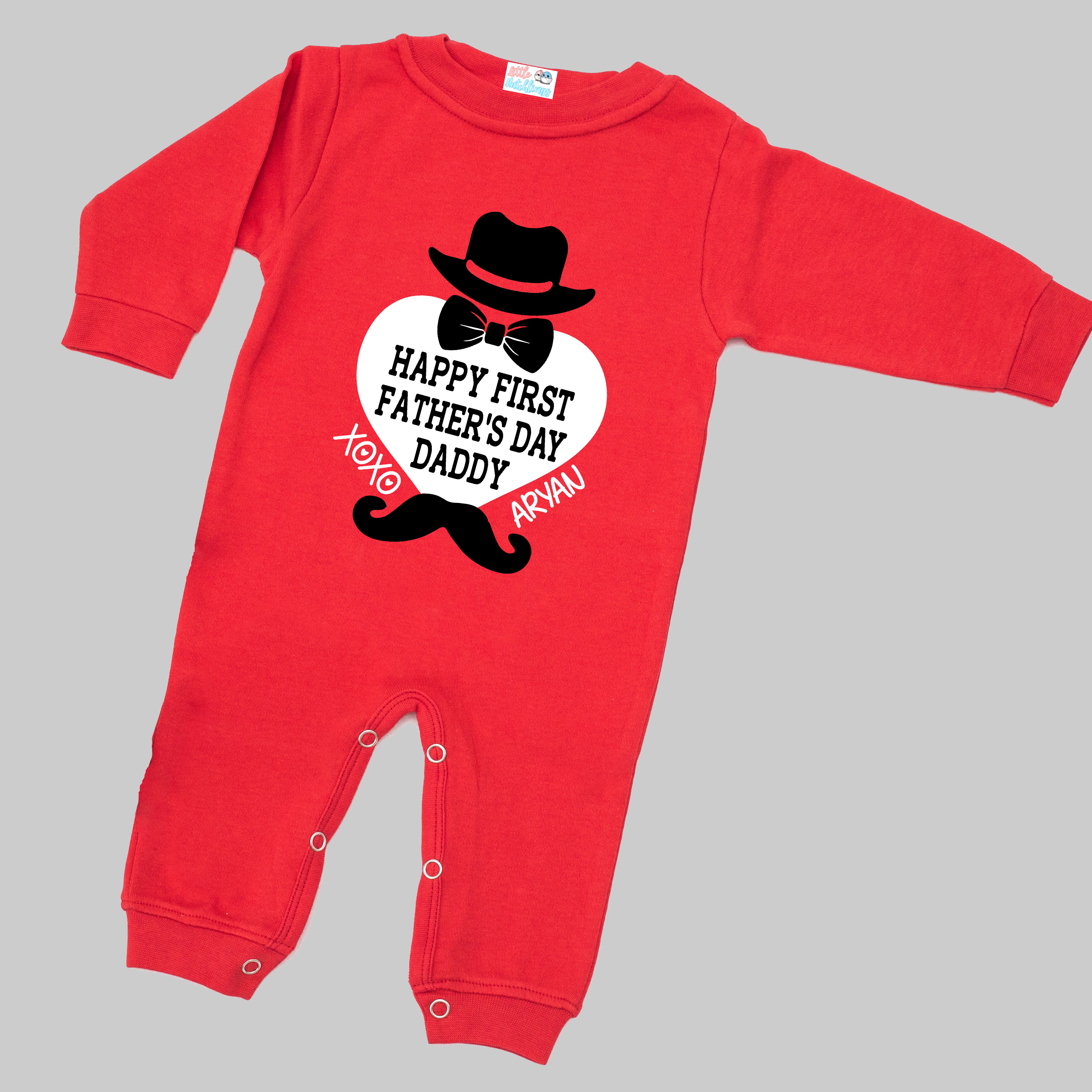 Happy Father's Day Hat Bow Red Onesie / Romper