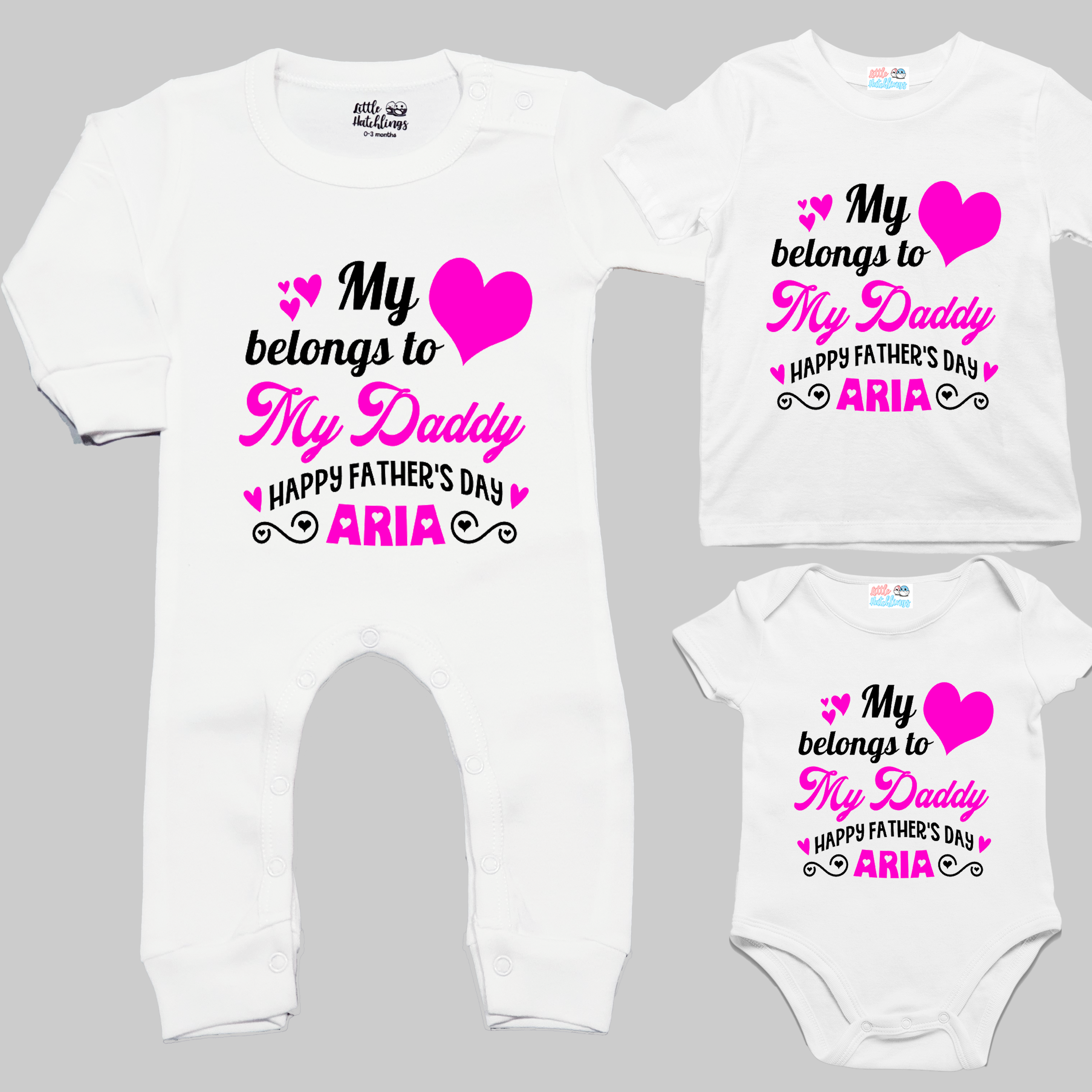 My Heart Belongs to Daddy - Father's Day White Onesie / Romper / Tshirt