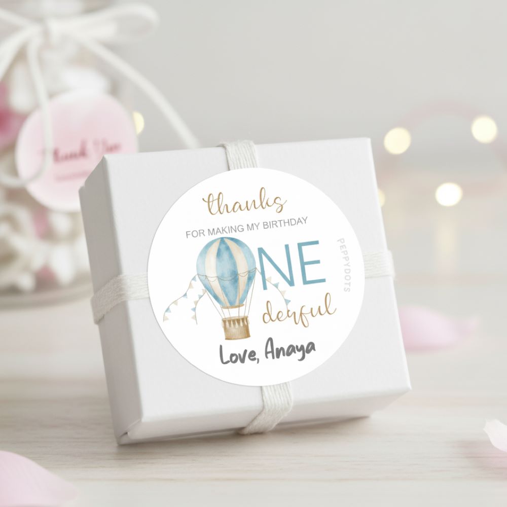 Personalised Round Thank You Label