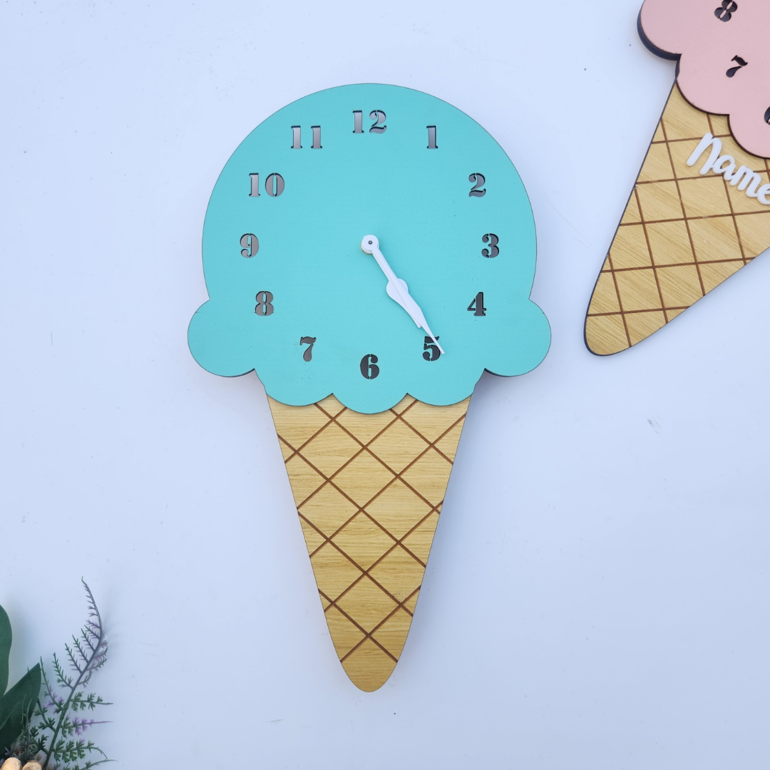 Ice Cream Clock- Blue