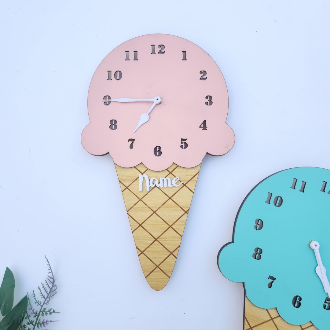 Ice Cream Clock- Pink