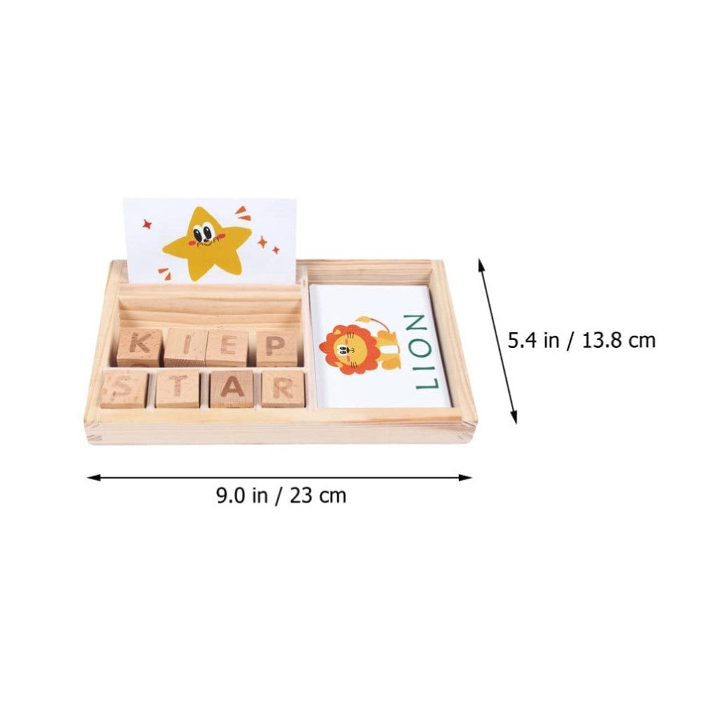 Wooden Spelling Game With Flashcards