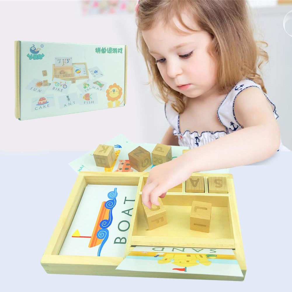 Wooden Spelling Game With Flashcards