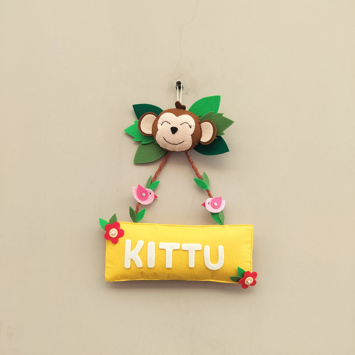 Handmade Jungle Vibes Name Board