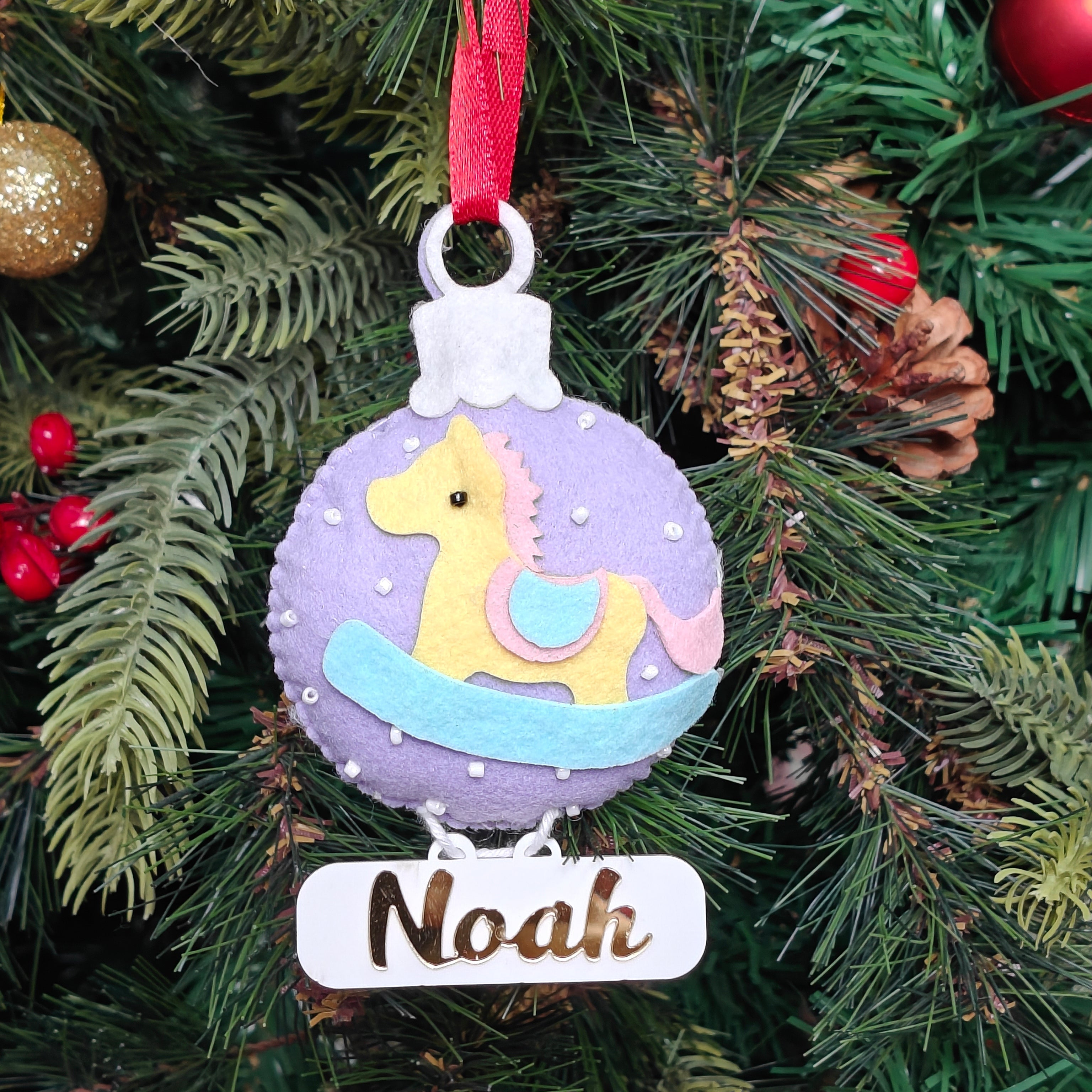 Personalised Holiday Carousel Horse Ornament