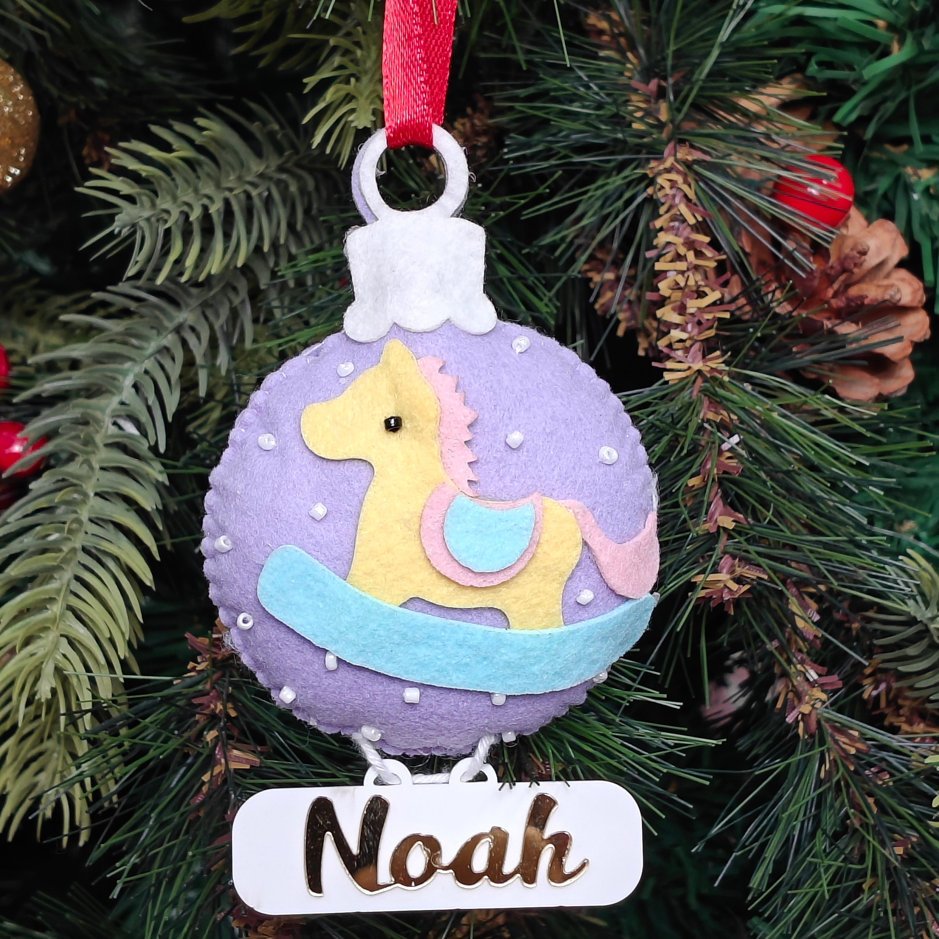 Personalised Holiday Carousel Horse Ornament