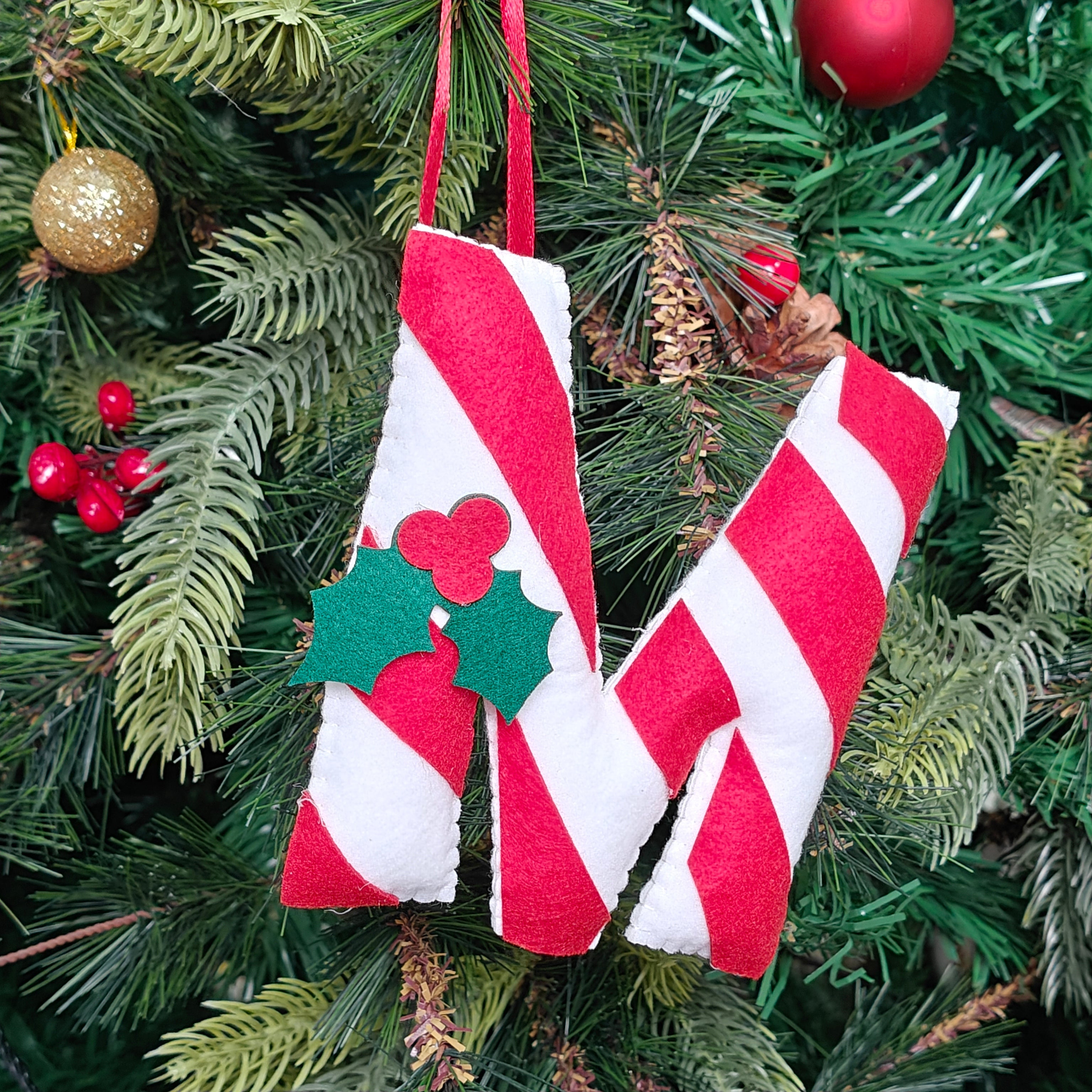 Personalised Candy Cane Monogram Ornament