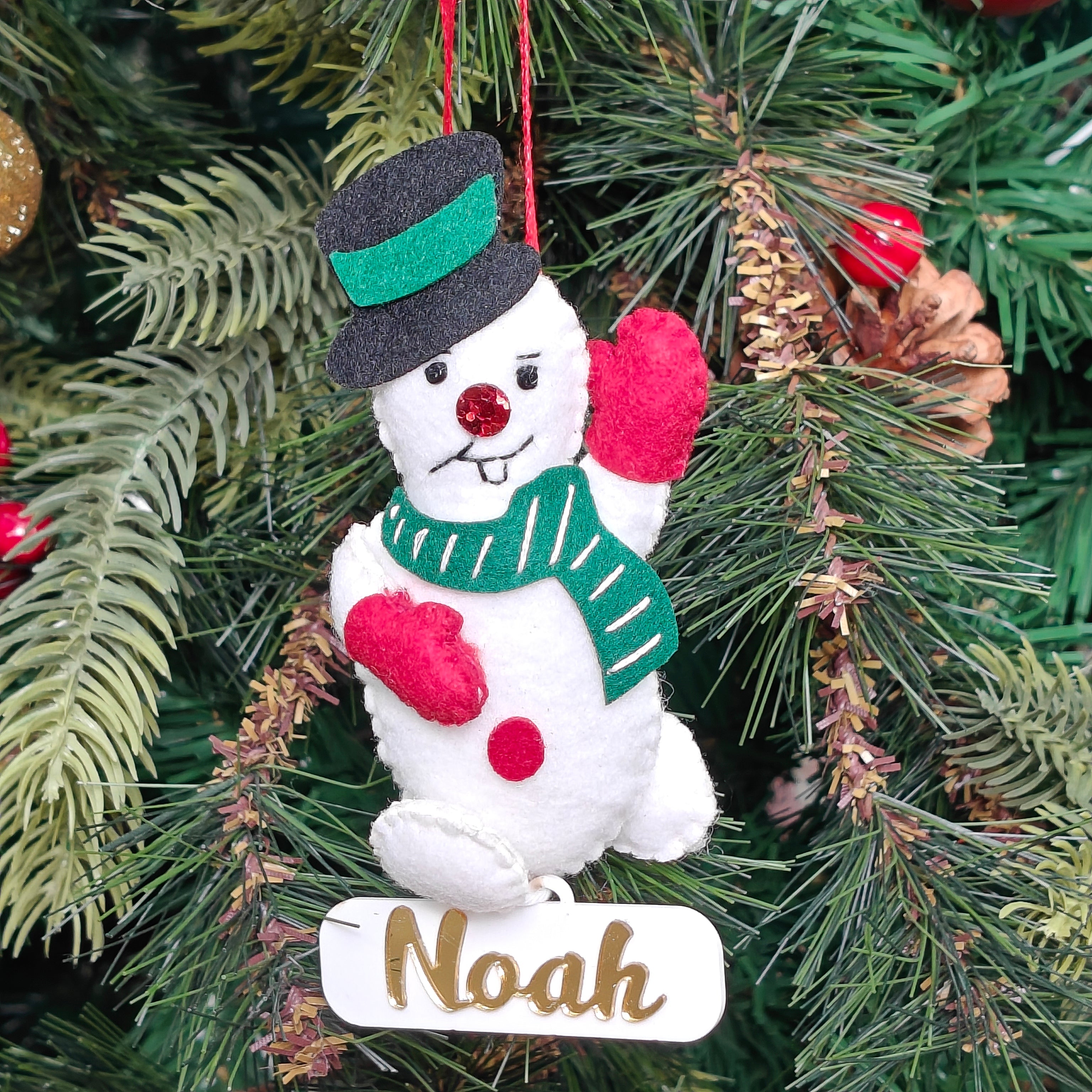Personalised Happy Snowman Ornament