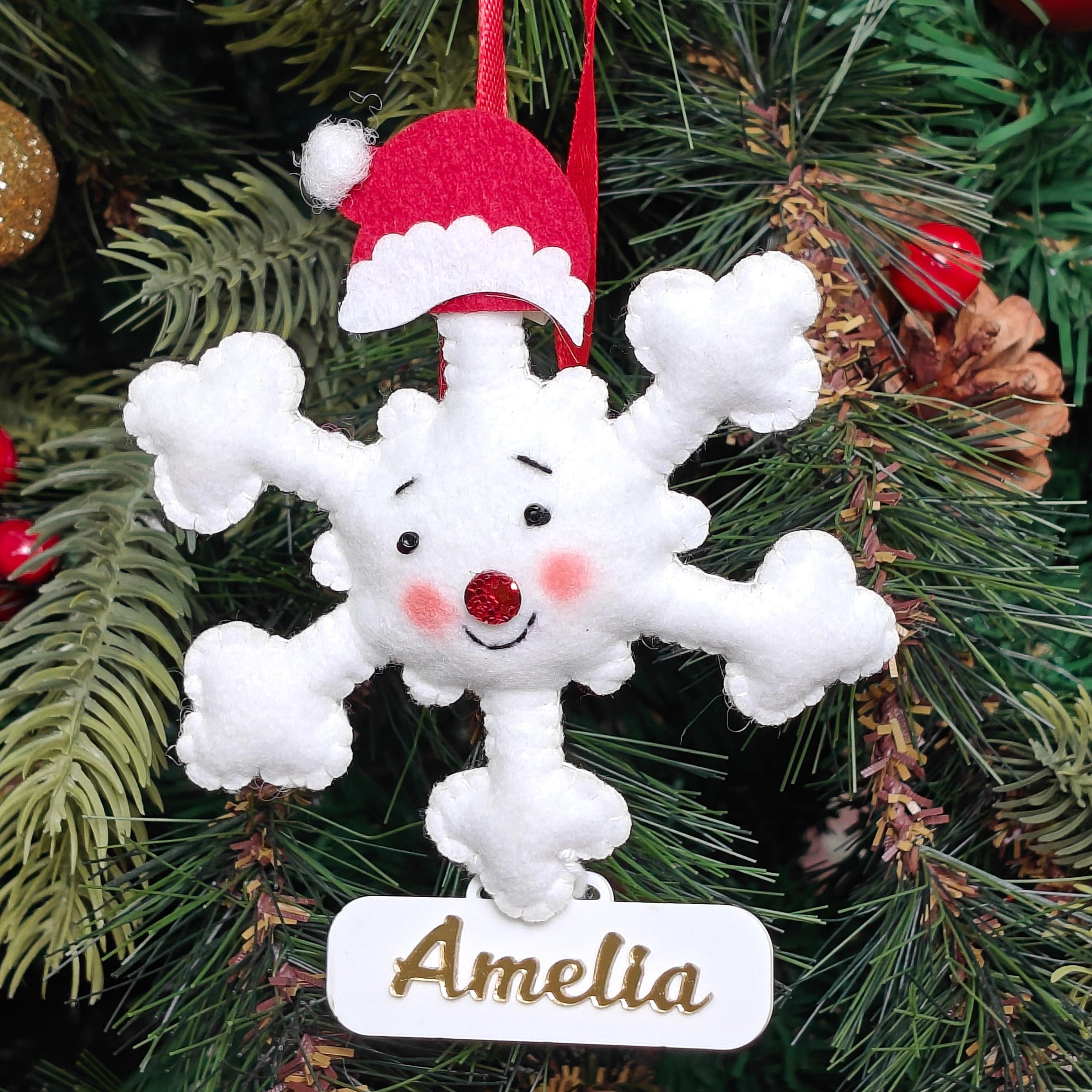 Personalised Happy Snowflake Ornament