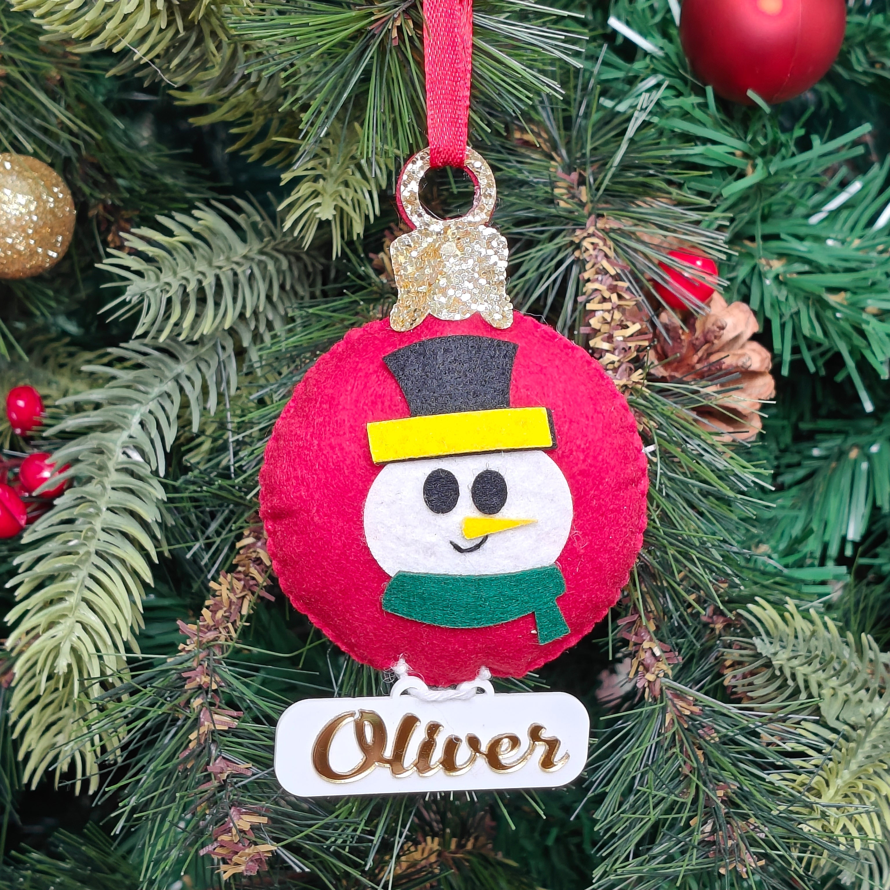 Personalised Cheerful Snowman Ornament