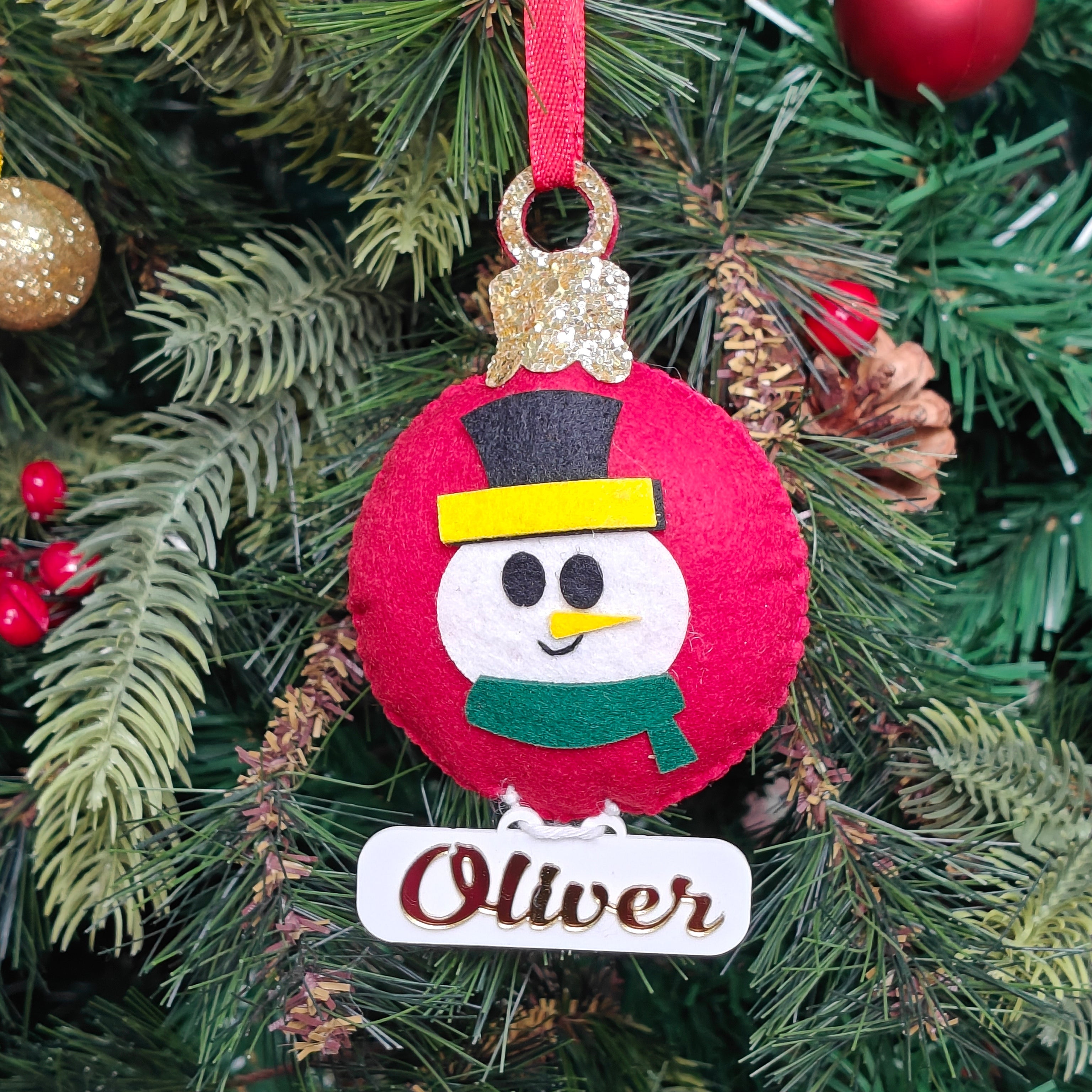 Personalised Cheerful Snowman Ornament