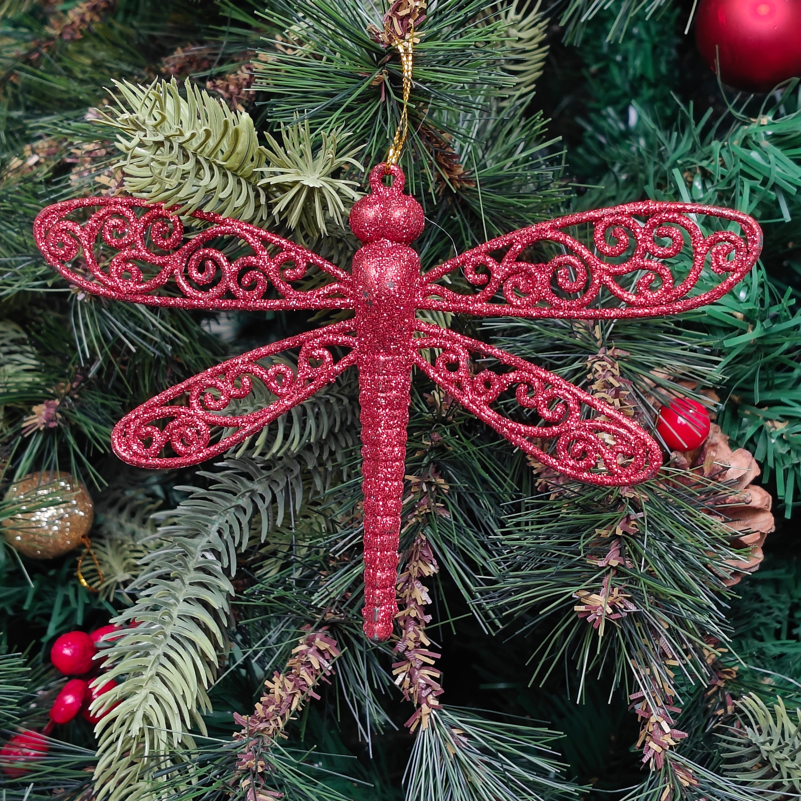 Crimson Dragonfly Ornament