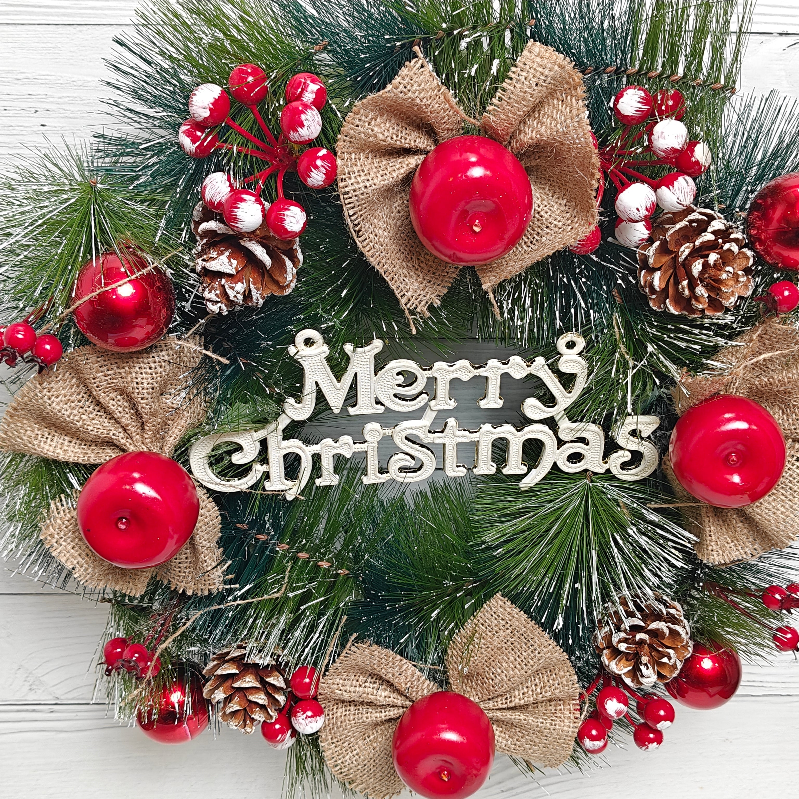 Rustic Cherry Apple Wreath