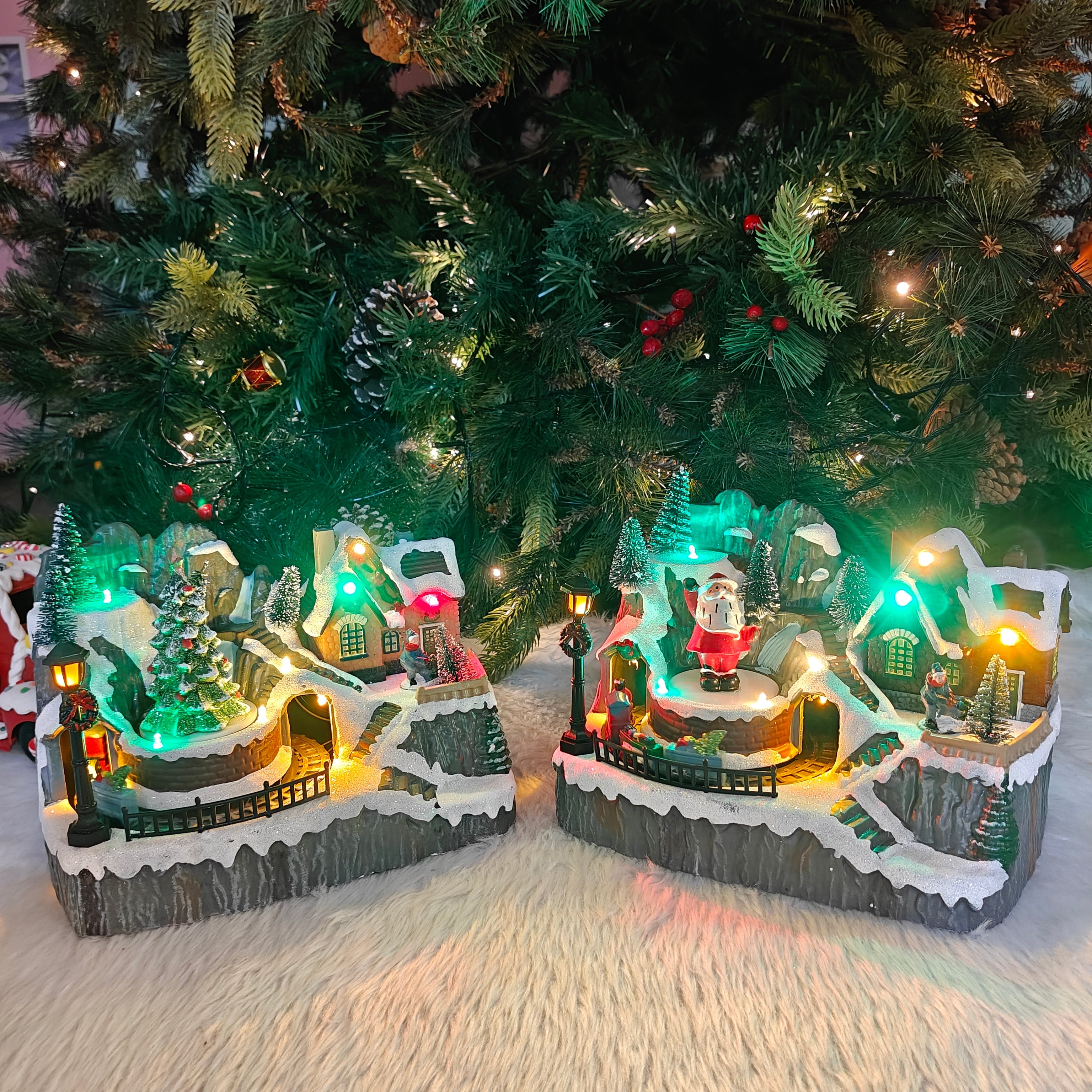 Light-Up Nativity Village - Set of 2