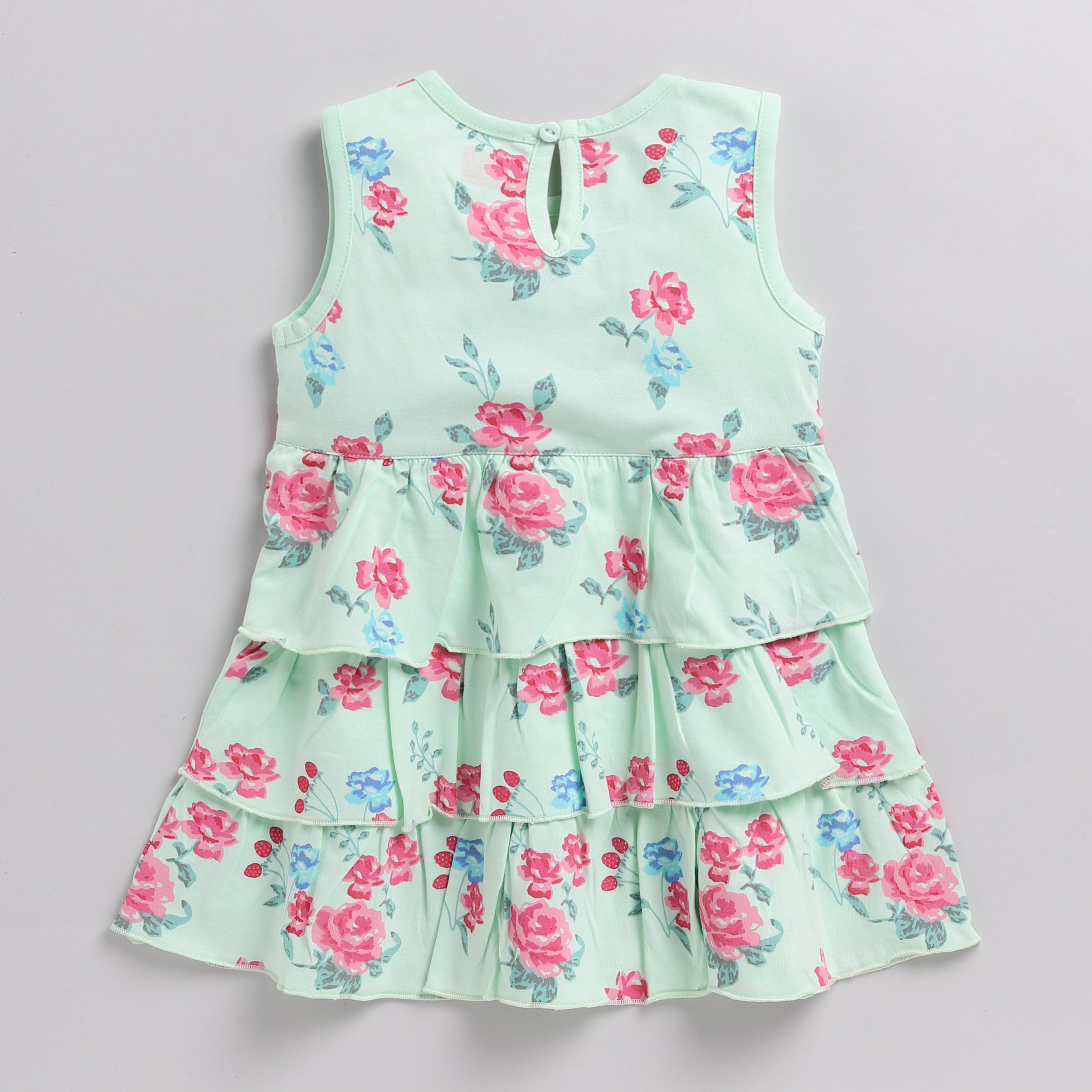 Snuggly Monkey Girls Floral Print Frock With Shrug