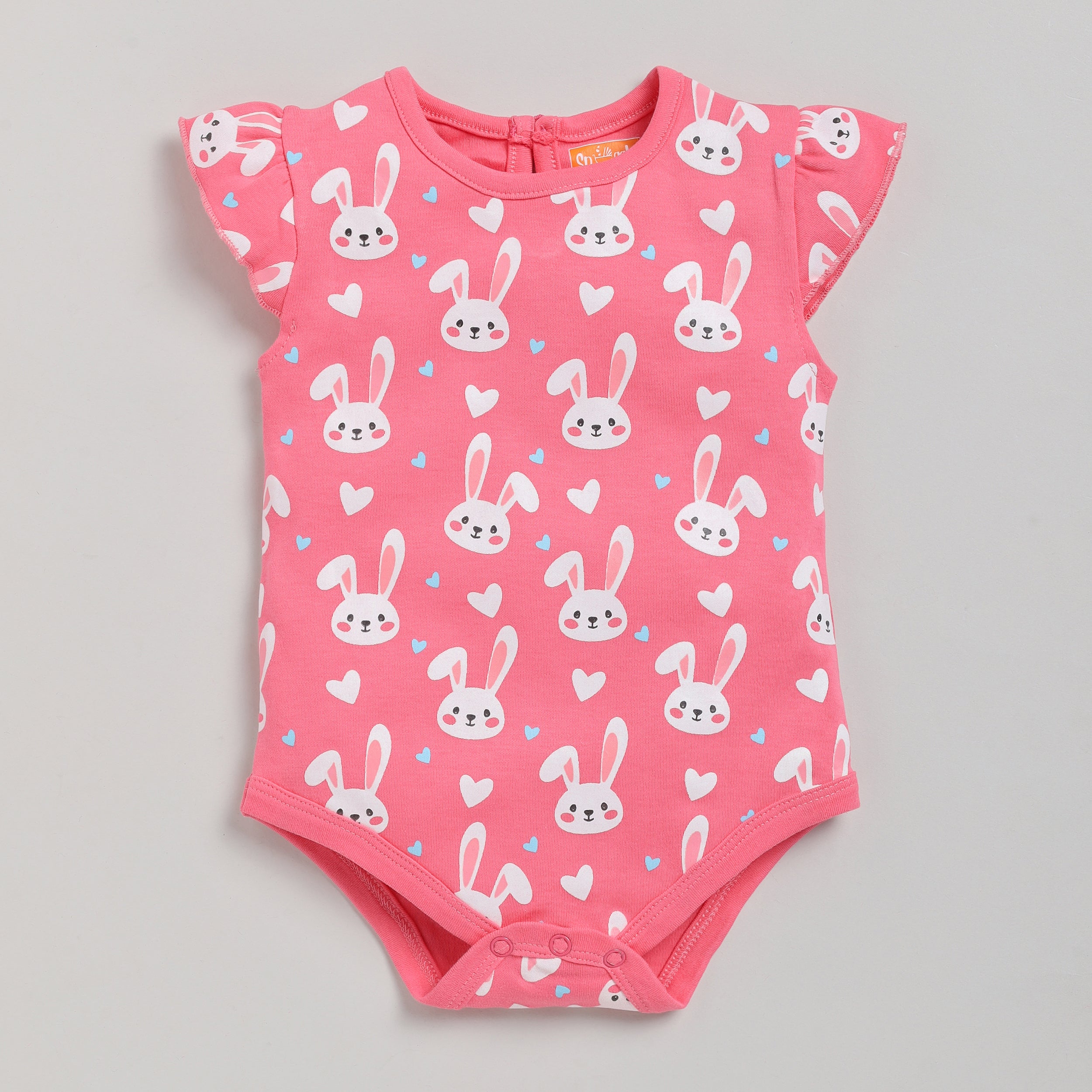 Snuggly Monkey 3-Pack Pink Bunny Print Bodysuit/Onesies