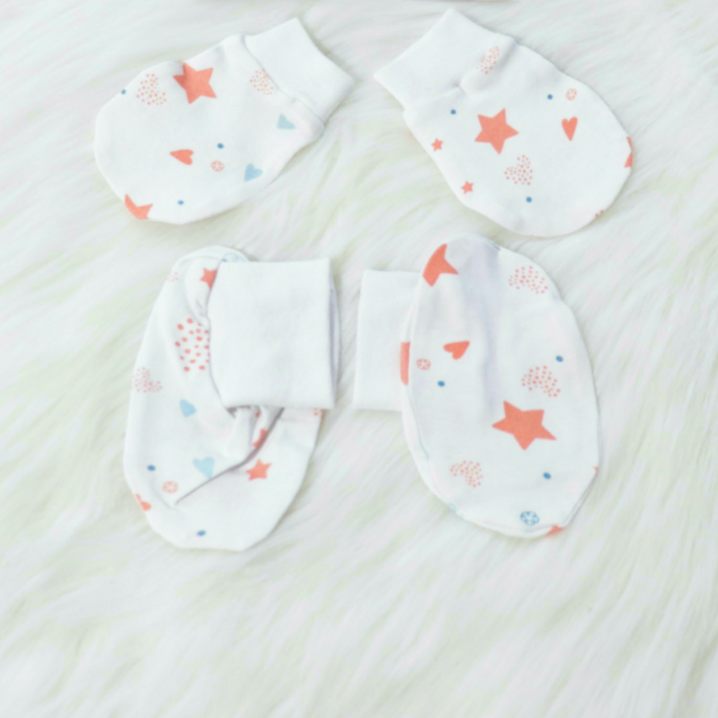 Fairy Dust - Cotton Cap, Mittens & Booties Set