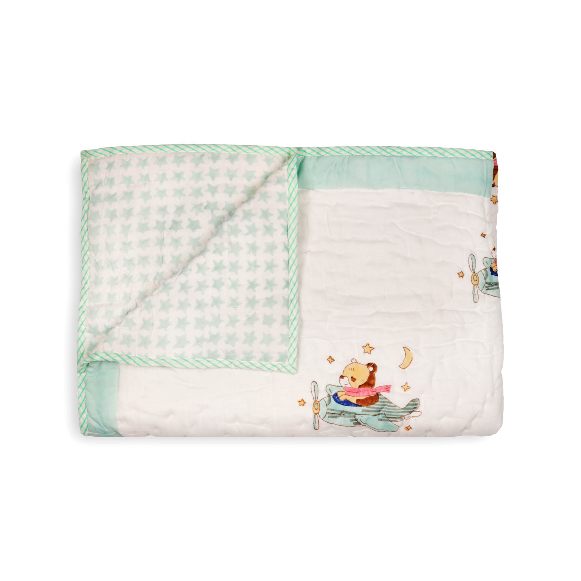 Kicks & Crawl - Bears And Stars Quilted Thick Blanket