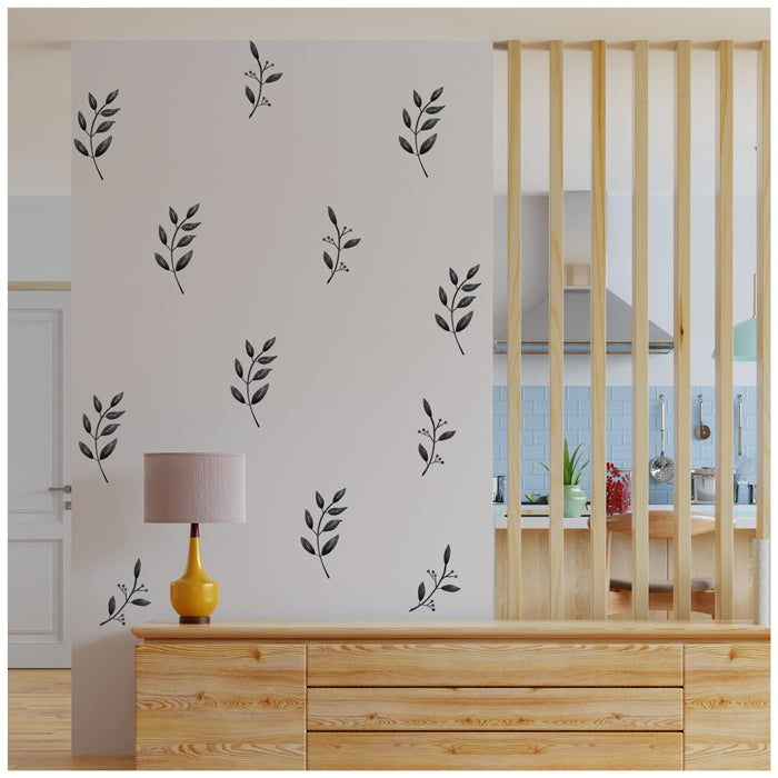 Inky Leaves Wall Sticker For Room Décor