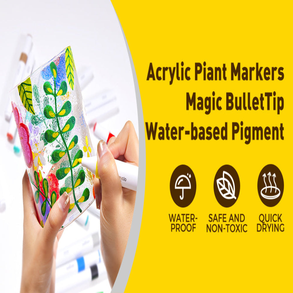 Jar Melo Acrylic Paint Markers With Bag- 36 Colors-Arts & Crafts-Jarmelo-Toycra