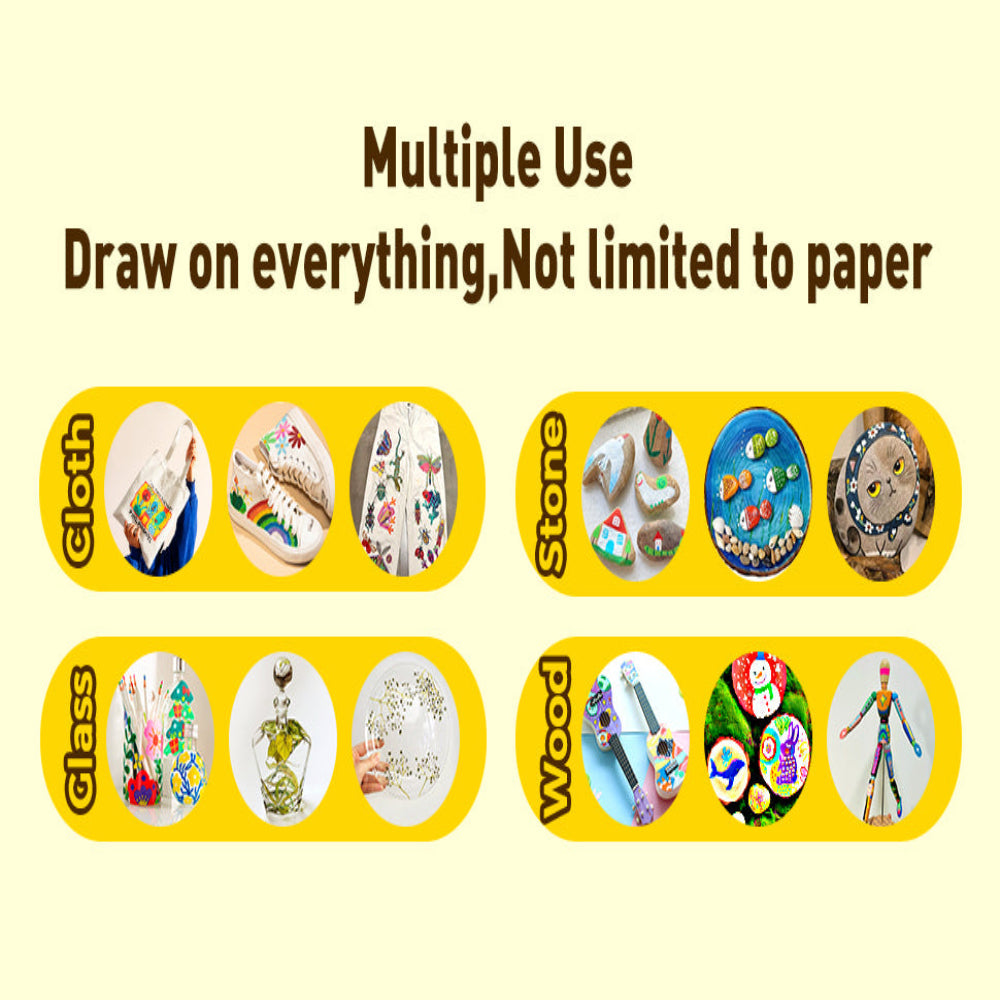 Jar Melo Acrylic Paint Markers With Bag- 36 Colors-Arts & Crafts-Jarmelo-Toycra