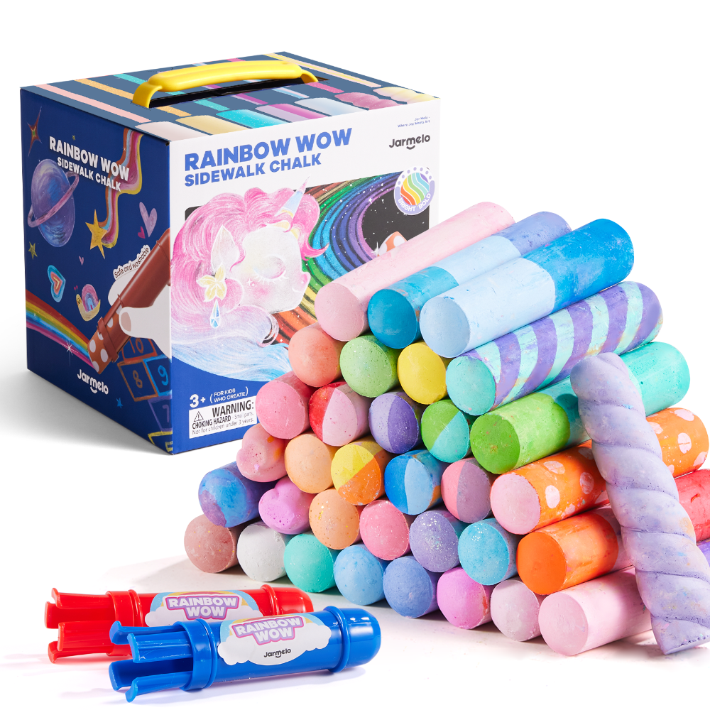Jar Melo Rainbow Wow Sidewalk Chalk-36 Colors-Arts & Crafts-Jarmelo-Toycra