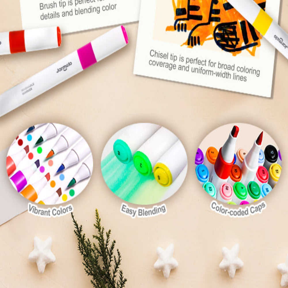 Jar Melo Washable Dual Tip Markers-Arts & Crafts-Jarmelo-Toycra