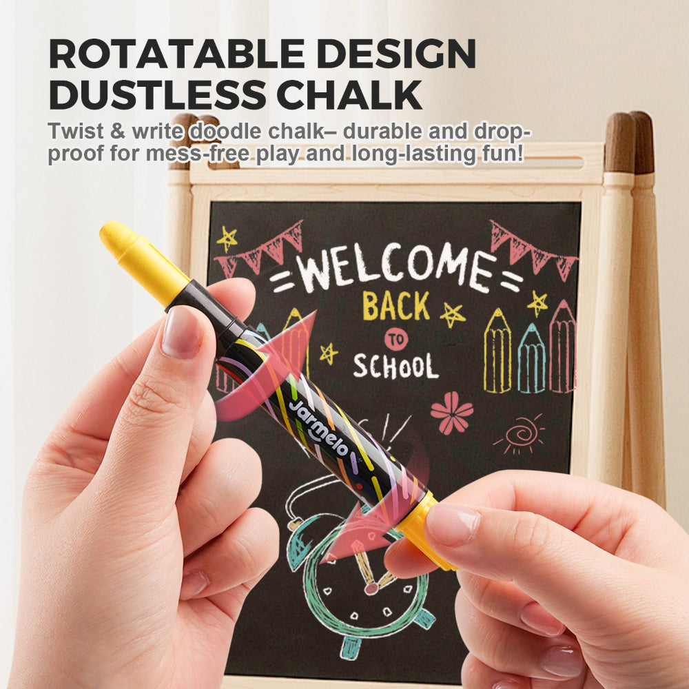 Jarmelo Smooth Time Dustless Chalk - 12 Colors-Arts & Crafts-Jarmelo-Toycra