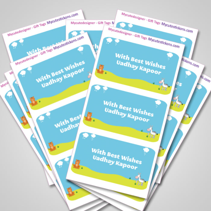 Personalised Gift Sticker - Jungle Bungle - Set of 60