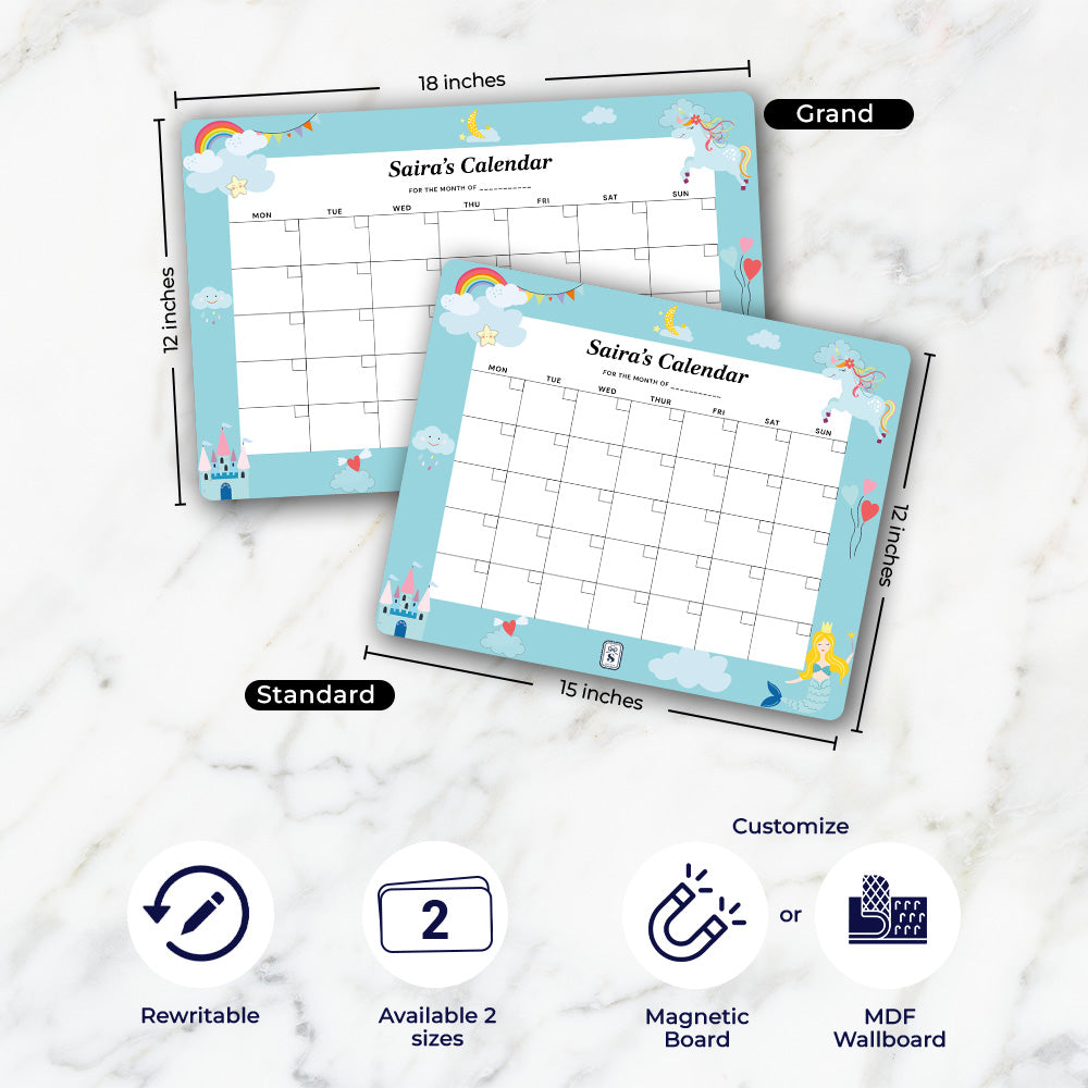 Personalised Kids Calendar - Wallboard