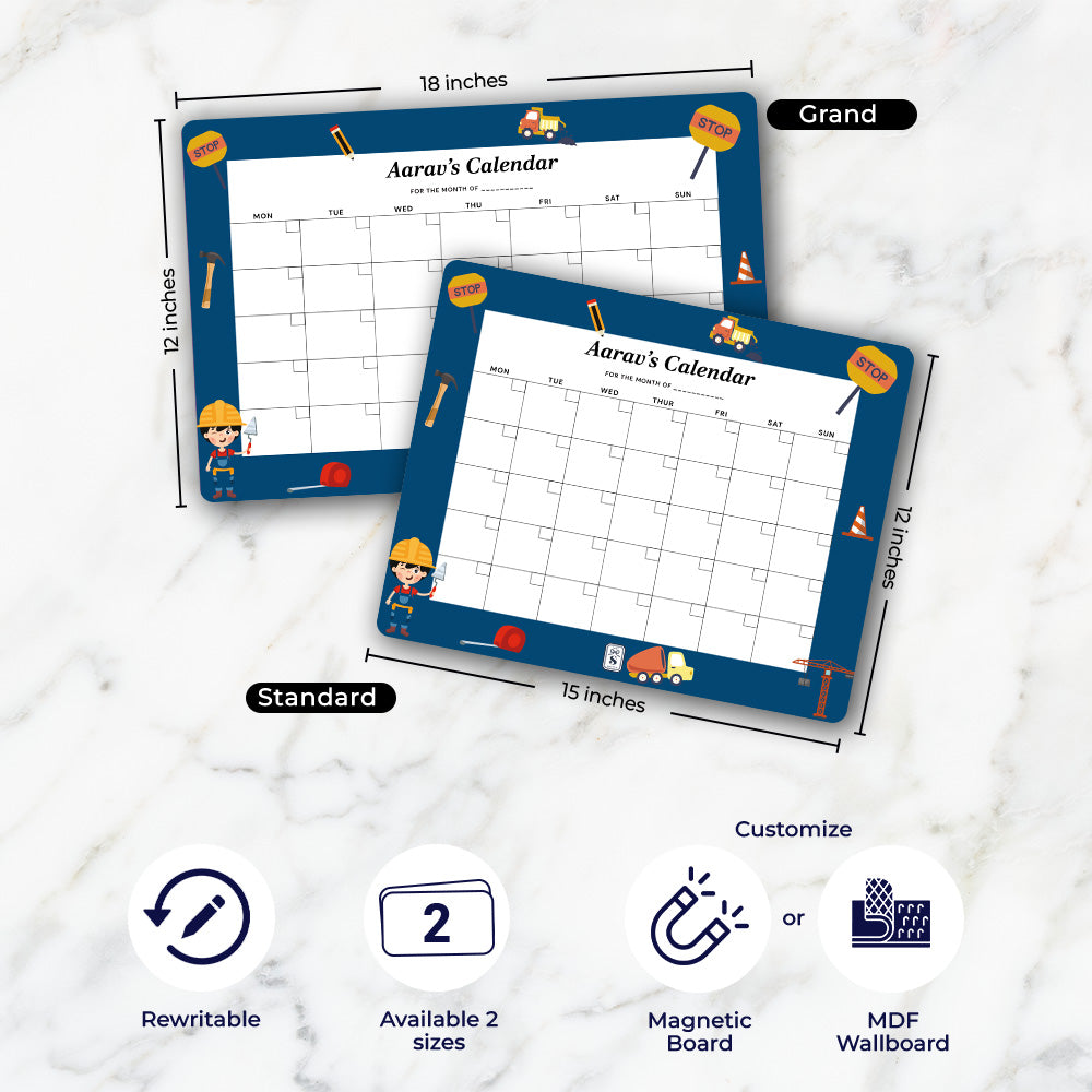 Personalised Kids Calendar - Wallboard