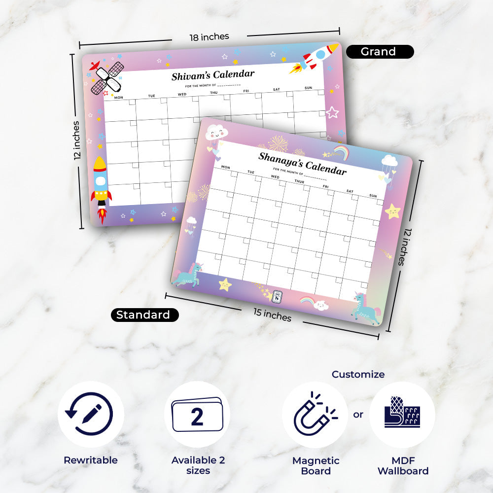 Personalised Kids Calendar - Wallboard