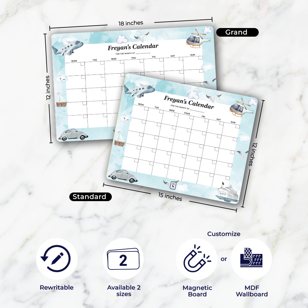 Personalised Kids Calendar - Wallboard
