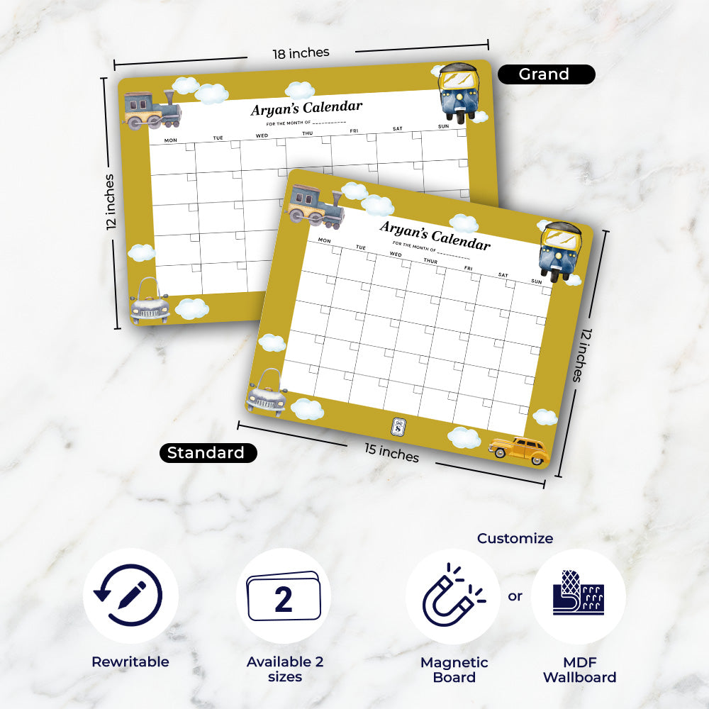 Personalised Kids Calendar - Wallboard